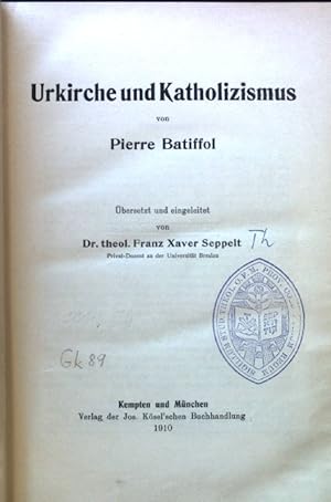Bild des Verkufers fr Urkirche und Katholizismus. zum Verkauf von books4less (Versandantiquariat Petra Gros GmbH & Co. KG)