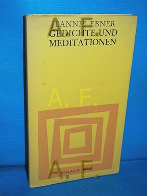 Bild des Verkufers fr Gedichte und Meditationen, Gedichte (Lyrik aus sterreich Band 8) zum Verkauf von Antiquarische Fundgrube e.U.