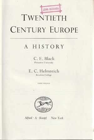 Image du vendeur pour Twentieth Century Europe: A History mis en vente par Goulds Book Arcade, Sydney