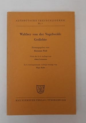 Bild des Verkufers fr Walther von der Vogelweide Gedichte zum Verkauf von Antiquariat Machte-Buch