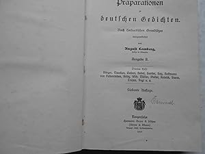 Imagen del vendedor de Präparationen zu deutschen Gedichten Nach Herbartischen Grundsätzen ausgearbeitet - Ausgabe B a la venta por Antiquariat Machte-Buch