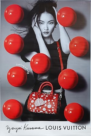 2023 French Louis Vuitton Fashion Poster - Yayoi Kusama, Louis Vuitton, He Cong (Red)
