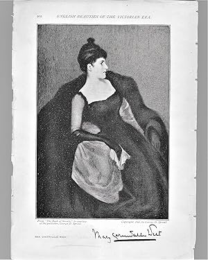 Image du vendeur pour Mary Cornwallis West, Portrait Illustration, with Facsimile Signature mis en vente par Legacy Books II