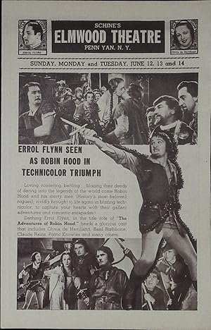 Bild des Verkufers fr The Adventures of Robin Hood Local Theater Herald 1938 Errol Flynn! zum Verkauf von AcornBooksNH