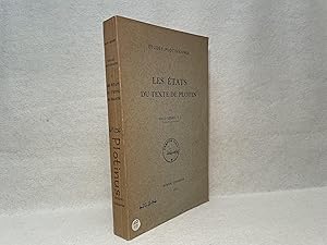 Les Etats du Texte de Plotin (Etudes Plotiniennes I)