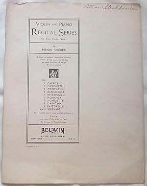 Image du vendeur pour Serenade: Violin and Piano Recital Series for Two Young Players mis en vente par P Peterson Bookseller