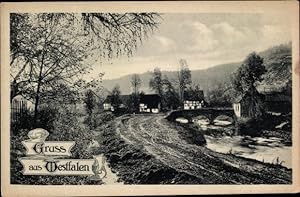 Ansichtskarte / Postkarte Gruß aus Westfalen, Landschaft, Ortschaft