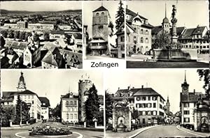 Ansichtskarte / Postkarte Zofingen Kanton Aargau, Brunnen, Denkmal, Turm, Stadtansicht
