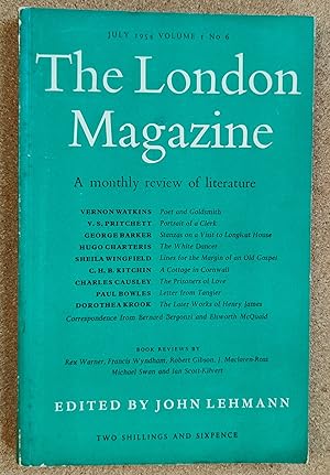 Immagine del venditore per London Magazine. July 1954. Volume 1. Number 6 / Paul Bowles "Letter from Tangier" / V S Pritchett "Portrait of a Clerk" / George Barker "Stanzas on a Visit to Longleat House" / Hugo Charteris "The White Dancer" / Sheila Wingfield "Lines for the Margin of an Old Gospel (poem)" / C H B Kitchin "A Cottage in Cornwall" / Katerina Wilczynski "Authors of Today: Paul Claudel" / Dorothea Krook "The Later Works of Henry James" venduto da Shore Books
