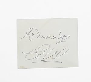 Bild des Verkufers fr An Original Handwritten and Signed Paper Slip by Comedians Eric Morecambe and Ernie Wise zum Verkauf von Lasting Words Ltd