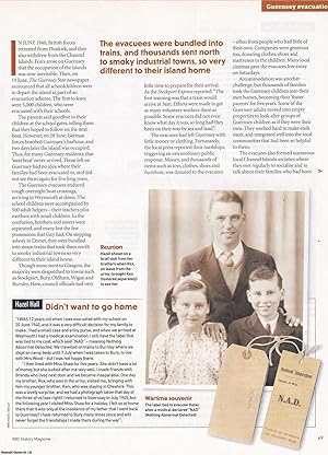 Seller image for Guernsey's Second World War Child Evacuees. An original article from BBC History Magazine, 2010. for sale by Cosmo Books