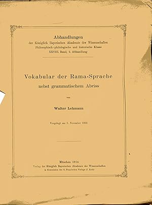 Vokabular der Rama-Sprache nebst grammatischem Abriss. Abhandlungen der Kgl. Bayerischen Akademie...