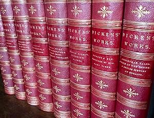 Charles Dickens Antique Red John C Winston Co Book Set: Martin Chuzzlewit,  Dombey and Sons, Nicholas Nicklby 