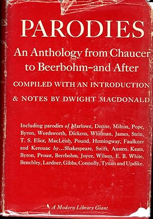 Imagen del vendedor de Parodies: An Anthology from Chaucer to Beerbohm--and After (Random House Lifetime Library Seres) a la venta por Dorley House Books, Inc.