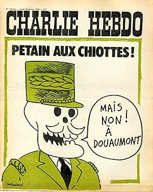 "CHARLIE HEBDO N°119bis du 26/2/1973" WOLINSKI: PÉTAIN AUX CHIOTTES ! / CABU: FOURNIER EST MORT