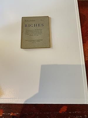 Imagen del vendedor de Riches a la venta por Nangle Rare Books