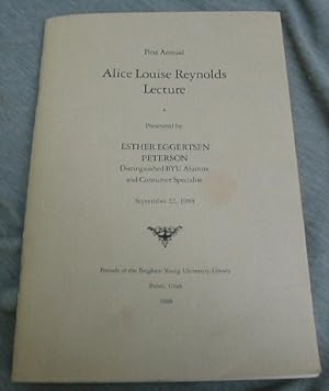 First Annual Alice Louise Reynolds Lecture