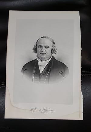 Steel Engraving - Willard Richards - Original MORMON / Utah Pioneer Steel Engraving