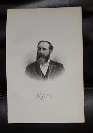 Steel Engraving - David John - Original MORMON / Utah Pioneer Steel Engraving