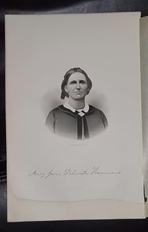 Steel Engraving - Mary Jane Dilworth Hammond - Original MORMON / Utah Pioneer Steel Engraving