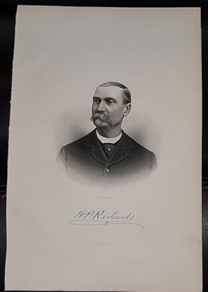 Steel Engraving - Henry P. Richards - Original MORMON / Utah Pioneer Steel Engraving