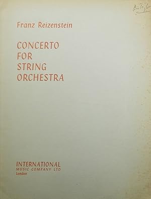 Imagen del vendedor de Concerto for String Orchestra, Full Score a la venta por Austin Sherlaw-Johnson, Secondhand Music