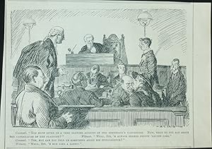 Councel. Witness. Court. Original wood Engraving