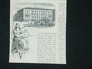 Reichsgericht. Justitia. Original wood Engraving