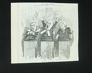 The Three Judges. "Here We are Again!"Cartoon. Original wood Engraving
