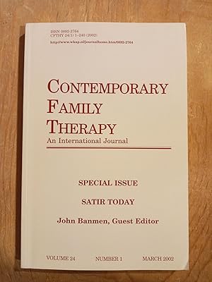 Seller image for Contemporary Family Therapy, Special Issue: Satir Today Volume 24, Number 1, March 2002 for sale by Singing Pebble Books