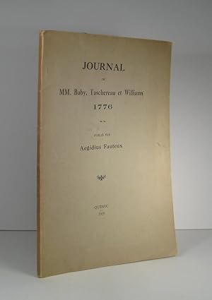 Journal de Messieurs Baby, Taschereau et Williams 1776