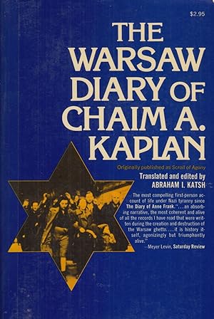 Bild des Verkufers fr The Warsaw Diary of Chaim A. Kaplan zum Verkauf von Adventures Underground
