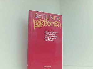 Bild des Verkufers fr Berliner Lektionen 1994: Lesungen u. Gesprche im Berliner Renaissance-Theater zum Verkauf von Book Broker