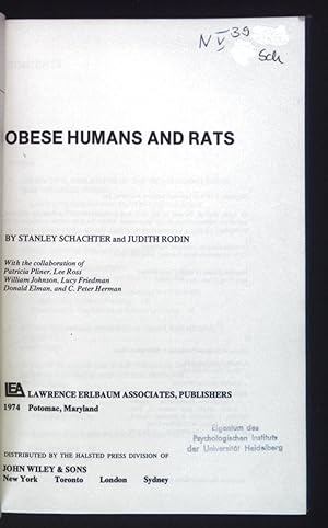 Image du vendeur pour Obese Humans and Rats. Complex human behavior. mis en vente par books4less (Versandantiquariat Petra Gros GmbH & Co. KG)