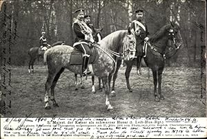 Immagine del venditore per Ansichtskarte / Postkarte Kaiser Wilhelm II. als schwarzer Husar, 1. Leib Husaren Regiment, Tiergarten venduto da akpool GmbH