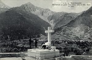 Bild des Verkufers fr Ansichtskarte / Postkarte Courmayeur Valle D'Aosta Italien, Monument au guide Felix Ollier, peri au Pole Nord en 1900 zum Verkauf von akpool GmbH