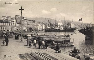Bild des Verkufers fr Ansichtskarte / Postkarte Messina Sizilien, Porto zum Verkauf von akpool GmbH