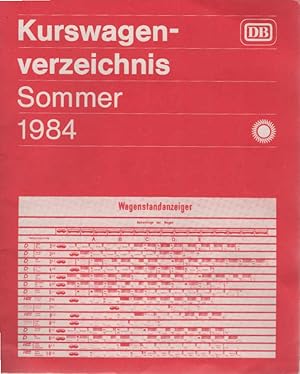 Imagen del vendedor de Kurswagenverzeichnis Sommer 1984 a la venta por Schrmann und Kiewning GbR