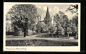 Ansichtskarte Dramburg, Blick auf die Kirche