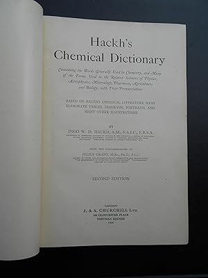 Imagen del vendedor de HACKH'S CHEMICAL DICTIONARY. Second Edition. a la venta por J. R. Young