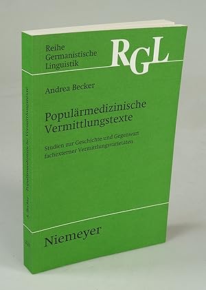 Bild des Verkufers fr Populrmedizinische Vermittlungstexte. zum Verkauf von Antiquariat Dorner