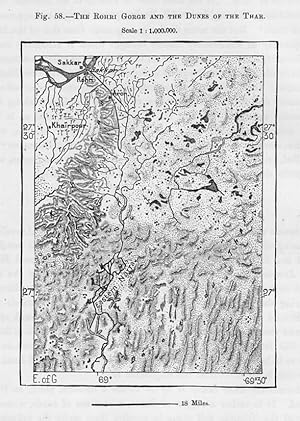 The Rohri Gorge and the Thar Desert in Pakistan, 1880s MAP