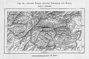 Afghan passes between Peshawar and Kabul, 1880s MAP