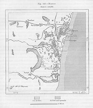 Madras or Chennai, in the Indian state of Tamil Nadu, 1880s MAP