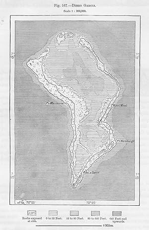 Diego Garcia atoll in the Chagos Archipelago in the Indian Ocean, 1880s MAP