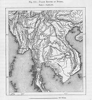 Trade Routes of Burma, 1880s MAP