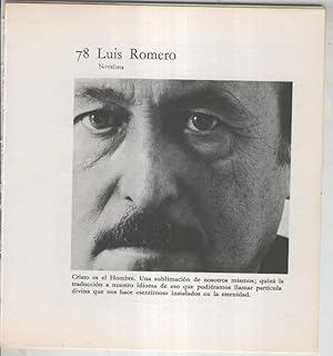 Imagen del vendedor de Ficha 078: Luis Romero: Novelista a la venta por EL BOLETIN