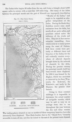 The Indus Delta in the southern part of Pakistan, primarily in the Sindh province, 1880s MAP