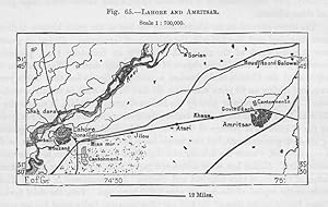 Lahore and Amritsar in the Punjab region , 1880s MAP