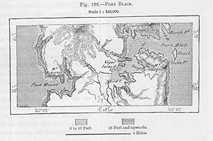 Port Blair in the Andaman and Nicobar Islands Union Territory of India, 1880s MAP